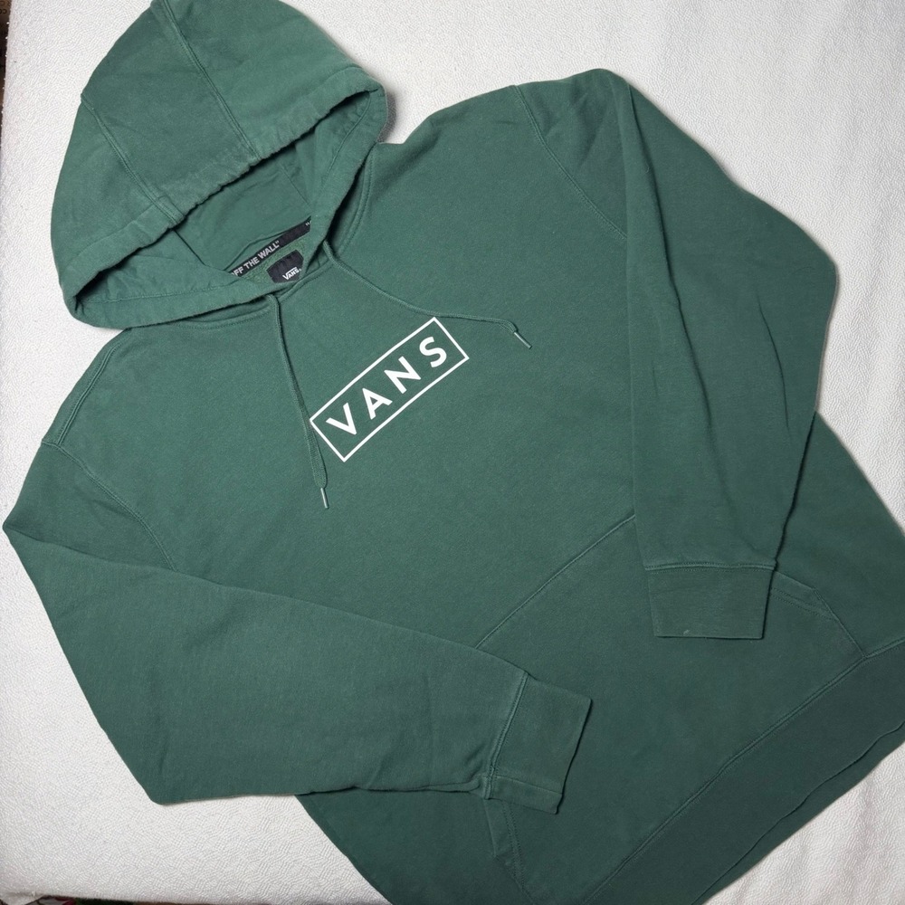 Vans Mens Classic Box Logo Pullover Hoodie Forest Green Large Sweatshirt